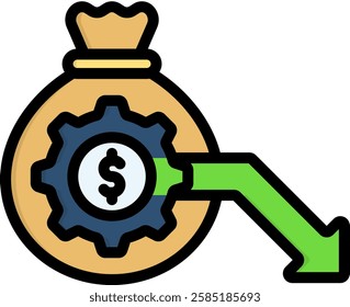 Deficit Icon Lineal Color Vector Illustration