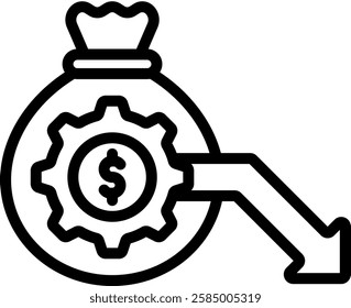 Deficit Icon Outline Vector Illustration