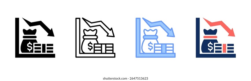 Deficit icon sheet multiple style collection