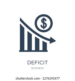 deficit icon vector on white background, deficit trendy filled icons from Business collection, deficit vector illustration