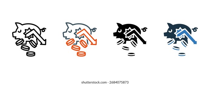 Ilustración vectorial de estilo de icono múltiple de déficit