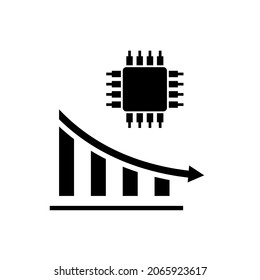 Deficit Silicon Chip Icon On White. Vector Icon