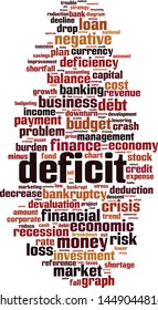 Deficit word cloud concept. Collage made of words about deficit. Vector illustration 