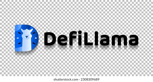 Defillama cryptocurrency logo worldmark isolated on transparent png background vector