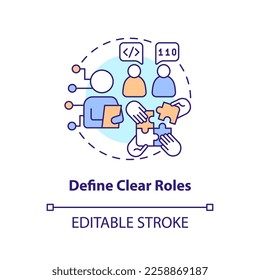 Define clear roles concept icon. Job description. IT staffing tip abstract idea thin line illustration. Isolated outline drawing. Editable stroke. Arial, Myriad Pro-Bold fonts used