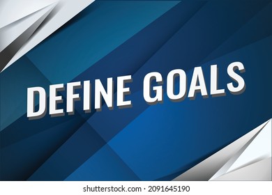 define goals word concept vector illustration with blue lines modern futuristic 3d style for landing page template ui web mobile app poster banner flyer background gift card coupon label wallpaper
