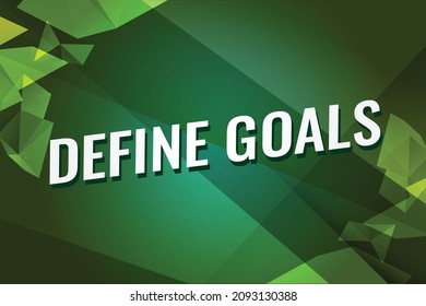 define goals word concept vector illustration with green lines modern futuristic 3d style for landing page template ui web mobile app poster banner flyer background gift card coupon label wallpaper