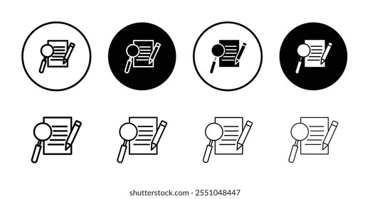 Definir icono Vector de contorno en blanco y negro