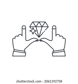 Define, measure value. Vector linear icon isolated on white background.