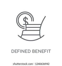 Defined benefit pension linear icon. Modern outline Defined benefit pension logo concept on white background from business collection. Suitable for use on web apps, mobile apps and print media.
