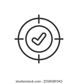 Defined goal, icon in line design. Goal, defined, target, achievement, purpose, objective, aim on white background vector. Defined goal, icon in line design editable stroke icon