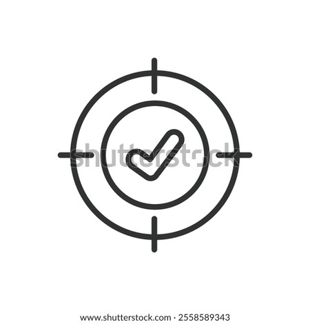 Defined goal, icon in line design. Goal, defined, target, achievement, purpose, objective, aim on white background vector. Defined goal, icon in line design editable stroke icon