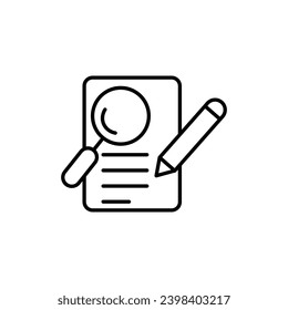 Icono de definición de vector. Definir el plan de negocio explica el proyecto definido en color blanco y negro.