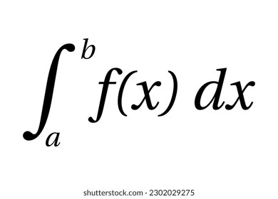 Definite integral of function. Algebra. Symbol. Vector illustration.