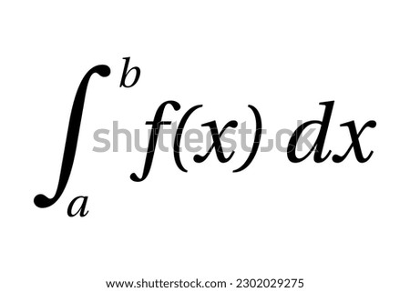 Definite integral of function. Algebra. Symbol. Vector illustration.