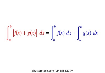 Definite Integral properties ,maths Equation high quality vector illustration for various education projects 