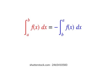 Definite Integral property, maths Equation, calculus high quality vector illustration for various education projects 