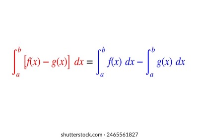 Definite Integral property maths Equation high quality vector illustration for various education projects 