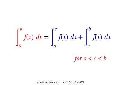 Definite Integral property maths Equation high quality vector illustration for various education projects 