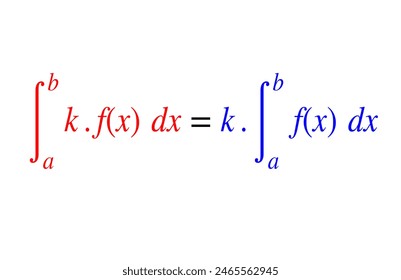 Definite Integral property,  maths Equation high quality vector illustration for various education projects 