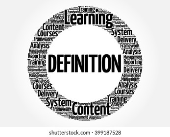 DEFINITION circle stamp word cloud, business concept