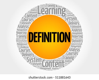 DEFINITION circle stamp word cloud, business concept