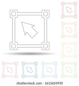 Definition of drawing angles in multi color style icon. Simple thin line, outline vector of programming icons for ui and ux, website or mobile application
