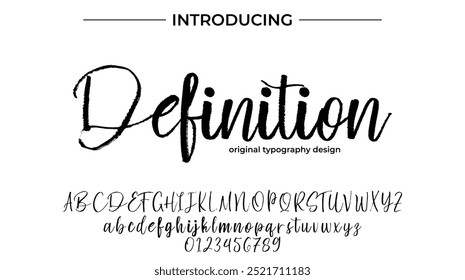 Definition Font Stylish brush painted an uppercase vector letters, alphabet, typeface