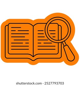 Definition icon, information, research, workbook