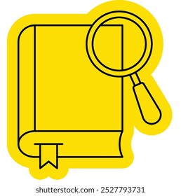 Definition icon, information, research, workbook