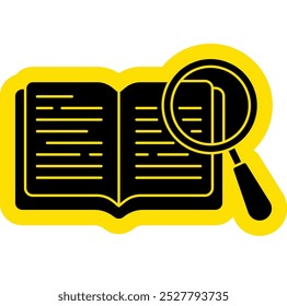 Definition icon, information, research, workbook