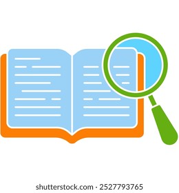 Definition icon, information, research, workbook