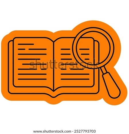 Definition icon, information, research, workbook