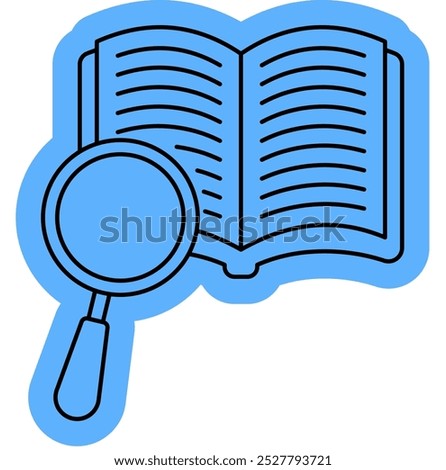 Definition icon, information, research, workbook