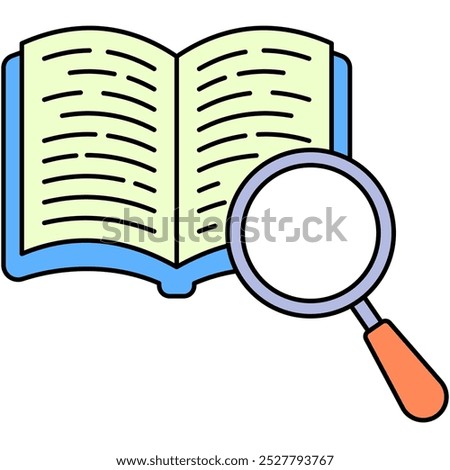 Definition icon, information, research, workbook
