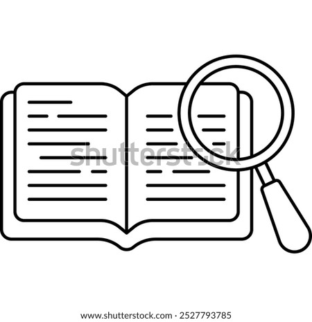 Definition icon, information, research, workbook