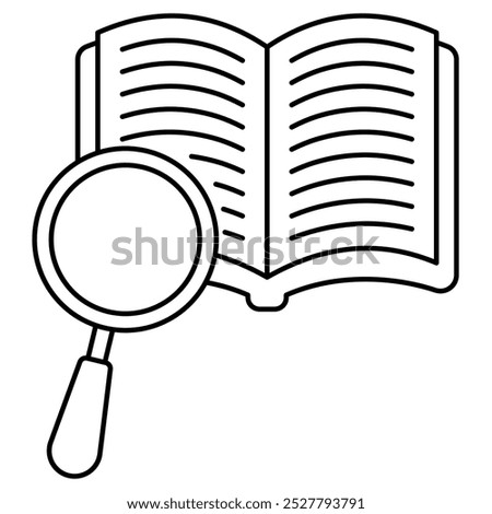 Definition icon, information, research, workbook