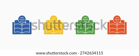 Definition Icon Set Color Multiple Style Collection Vector Illustration