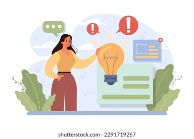 Definition as a product development stage. New brand or start up presentation before launch. New idea implementation. Business project progression. Flat vector illustration