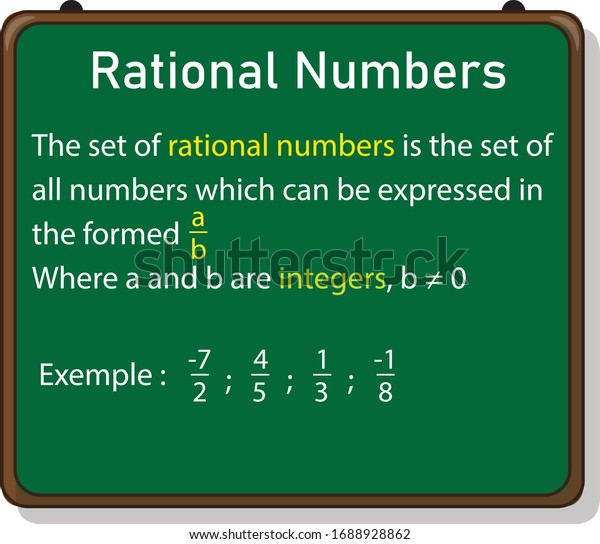 Definition Rational Numbers On Green Board Stock Vector (Royalty Free ...
