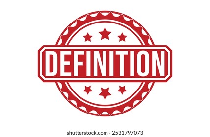 Definition red rubber stamp vector design.