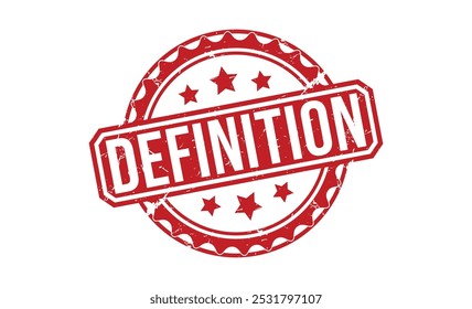 Definition red rubber stamp vector design.