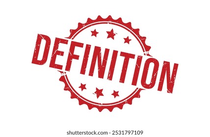 Definition red rubber stamp vector design.