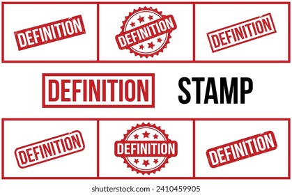 Definition Rubber Stamp Set Vector