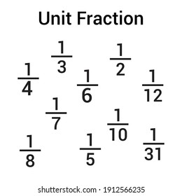 Definition Of Unit Fraction Vector Illustration