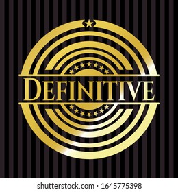Definitive gold shiny badge. Vector Illustration. Detailed.