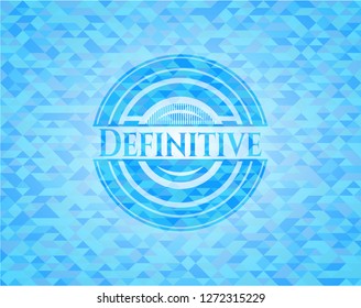 Definitive light blue emblem with triangle mosaic background
