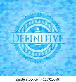 Definitive light blue emblem with triangle mosaic background