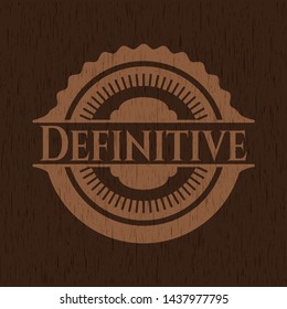 Definitive wood icon or emblem. Vector Illustration.