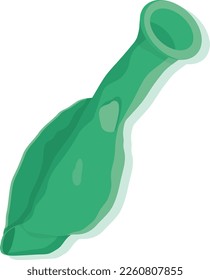 globo desinflado aislado en ilustración vectorial de fondo blanco